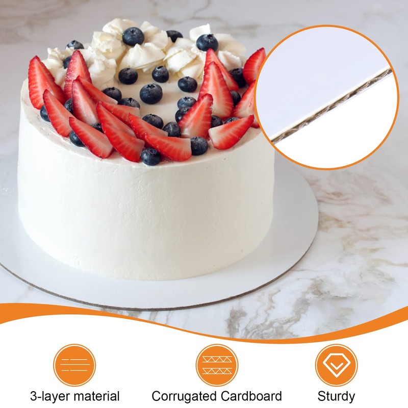 80-Pack Cake Boards 10 inch Round White Cake Circles Rounds