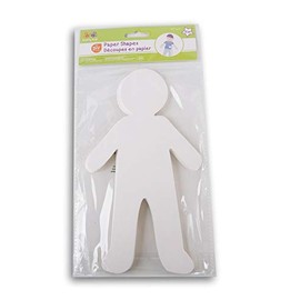 Paper People (Boy) Cutouts - White Shapes for Crafts - 15 Count
