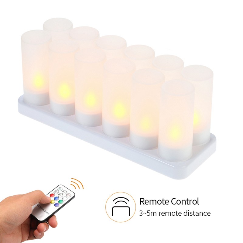 Colourful LED Candle Light Rechargeable Simulation Flameless Tea Candle Lights
