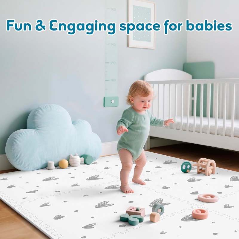 PIGLOG XL Baby Play Mat-72”x 48” Puzzle Play Mat,with 6