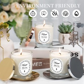 KONNI Scented Candles, Candles for Home Scented, 7.4oz Natural Soy Wax Jar Candles, 40 Hour Burn Time, Aromatherapy Candle Gift for Women & Men Christmas Birthday Mom Best Friends（White Sun）