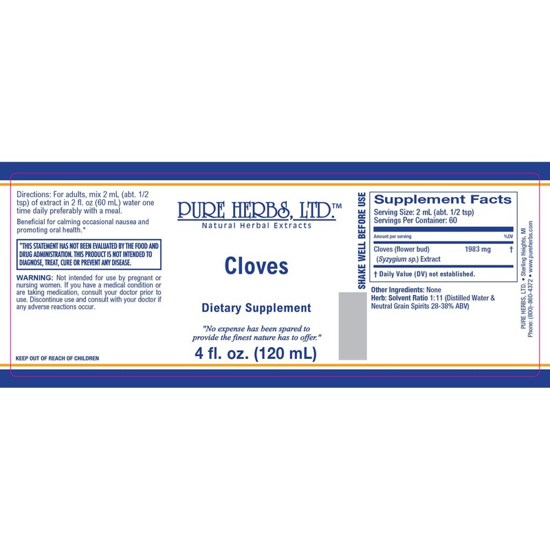 Pure Herbs: Cloves - 4 oz.