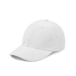 Boolavard Kids Boy Girl Baseball Cap Hat Soft Lightweight Adjustable Size for 2-9 Years (White)