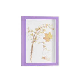 DEMAIKE 8.5x11 Shadow Box Frame Display Case with Real Glass, 3D Picture Frame for Memorabilia, Crafts, Photos, Wedding (Purple)