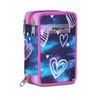 Seven Astuccio Scuola Elementare, 3 scomparti, Medie, con Matite, Pennarelli,