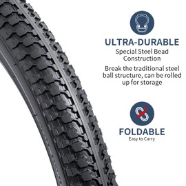 YUNSCM 2-PCS 20" Bike Tires 20x1.75/47-406 Compatible with Gravel Road Bike 20 x 1.75 Bicycle Tires(Y-1447)