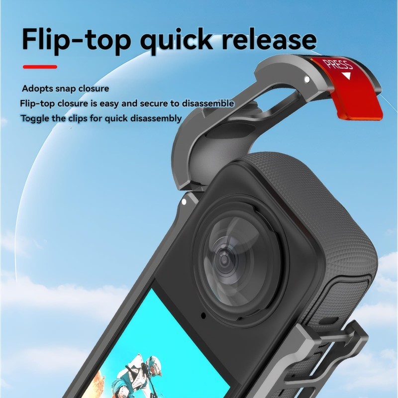 Aluminum Metal Frame for Insta360 X4 Case Cage,Camera Mounts &