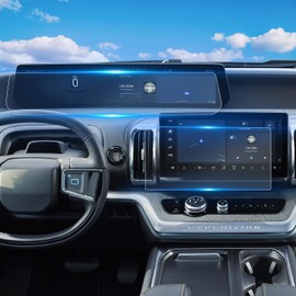 WEIPIN For 2025~2026 Ford Expedition Screen Protector 13.2 Inch Glossy Tempered Glass Touchscreen *1 + 24 Inch Full-Coverage One-Piece Nano Ultra-Tough Dashboard *2 - No More Scratch&Fingerprint