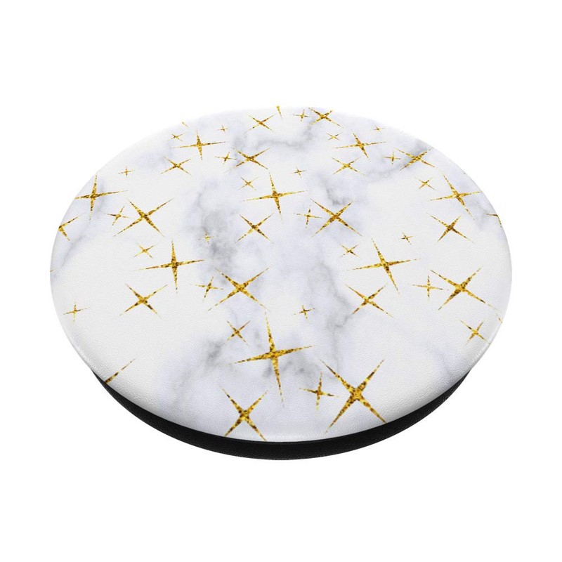 WHITE GOLD MARBLE PHONE GRIP - PRETTY TRENDY - GOLD