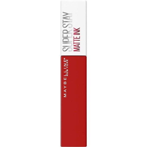 Maybelline New York Liquid Lipstick with Matte Finish, 16h Hold without Staining Vegan Formula, Super Stay Matte Ink Spiced Up, No. 330 Hustler (Red), 5 ml