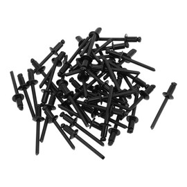 TUCKBOLD Dome Head Large Flange Blind Rivets Black 50 Pcs 4.8mm Grip Diameter 8mm Grip Length 9.5mm Flange Diameter Stainless Steel