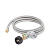 GasSaf 6FT Propane Regulator Hose with Gauge, Grill Regulator Hose