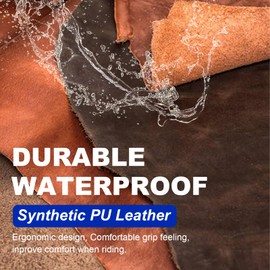 【2Pack】 Motorcycle Get Back Whips and Lever Cover Set PU Leather Handlebar Accessories for Motorcycle with Tassels and Skull Beads (Blue with Black, Whips-36 + Lever Cover-14)