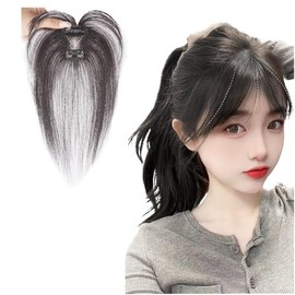 DAILUOSI Bangs Wig, 3D Structure, Hairpiece, Fully Hand Planted, Partial Wig, 100% Human Hair, Supernatural, Fluffy, Women's, Extension, Point Wig, Ultra-thin, Bangs Wig, Small Face, Heat Resistant,