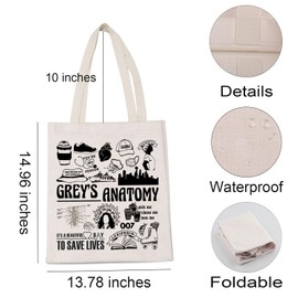 Hospital Doctor Anatomy Fans Merchandise Grey's Lover Shopping Bag for Friends Female Friendship Birthday Gifts (GR-AN)