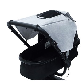 Cysocool Universal Baby Pram Sun Shade Carrycot Buggy Sun Shade Canopy Anti-UV Pram Parasol Sun Cover Blocks 99% of UV Pushchair Awning Blackout Blind Helps Baby Nap | Safety Top Window