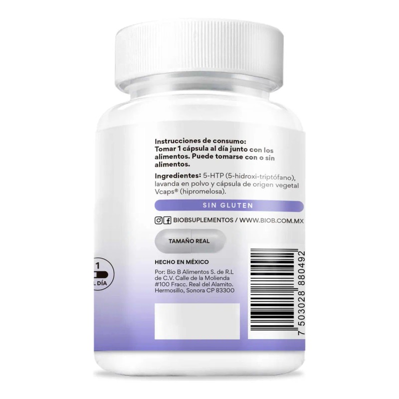 BIO B 5-HTP Lavanda 100mg de 5-HTP (5-hidroxi-triptfano) 300mg de