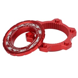 BuyWeek Bicycle Centre Lock Adapter, Centre Lock Adapter, Aluminium Alloy Centre Lock to 6 Hole Rotor Adapter for Mountain Bike (Red)