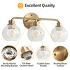 Watyo Bathroom Light Fixtures Gold Vanity Light 3 Light Wall