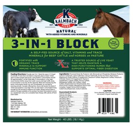 3 in 1 Block for Cattle and Horses, 40 lb