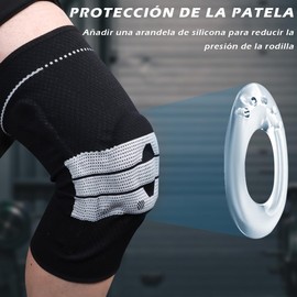 DQST 1 Par Rodillera Rotuliana Deportiva, Compresión Ortopédica con Almohadilla de Gel y Estabilizadores Laterales, Protección en Deportes (correr, gym) y Recuperación de Lesiones (dolor, artritis)