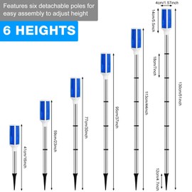 Rossesay 4 Packs Solar Powered Reflective Driveway Markers Lights 51'' Landscape Driveway Reflectors on Poles for Parking Winter Snow Road Outdoor Yard Night Sidewalk, Blue(Blue)