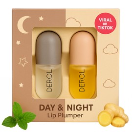 Lip Plumper Gloss Set – Clear Hydrating Plumping Lip Gloss & Lip Volumizer for Fuller, Smoother Lips – Nourishing Lip Enhancer Serum for Women, Day & Night Use
