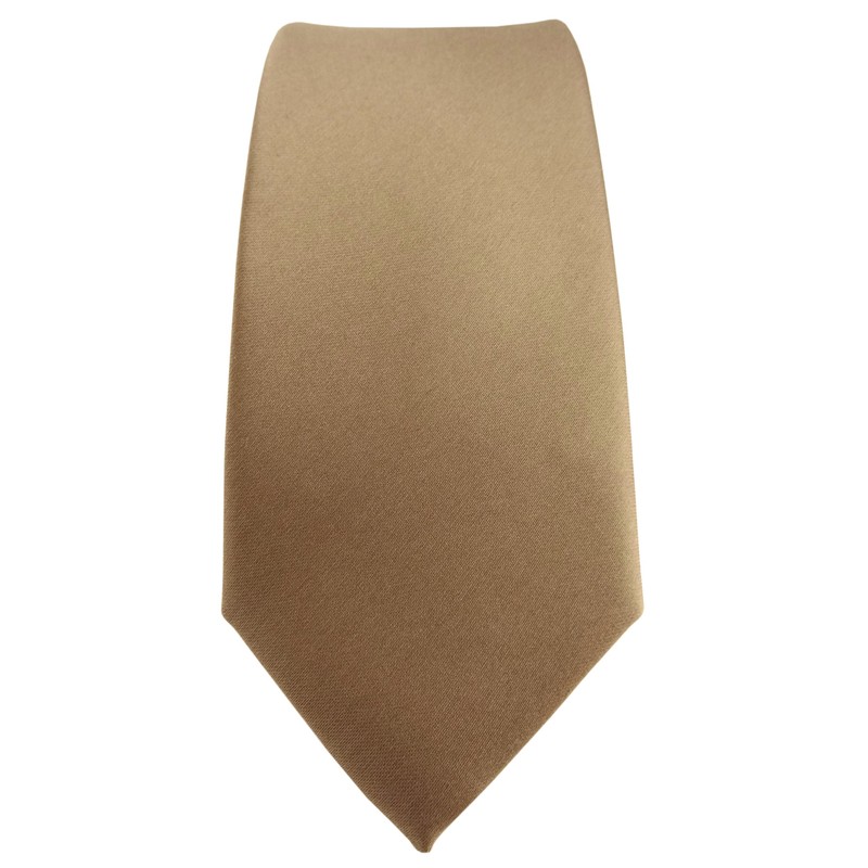 TigerTie Slim Satin Tie in Solid Colour in Various Colours