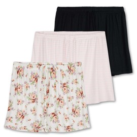 3 Pack: Women’s Soft Pajama Boxer Sleep Lounge Shorts PJ Bottoms Elastic Waistband Drawstring Stretch Casual 2023 Clothes Sweat Short Yoga Comfy Pockets Sleepwear Sweatshort Ladies- Set 5, 2XL