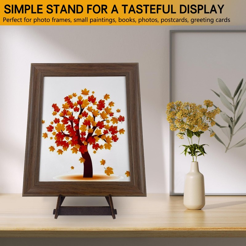 COLOOFO 1 Pack 8 Inch Plate Stand, Wooden Display Stand