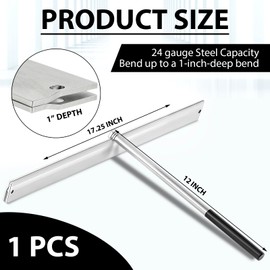 Yaocom 17.25 inch Sheet Metal Folding Hemming Tool Steel Metal Bender Hand Tool Bending Forming for HVAC Duct Roofing Panels, Folds up to 24 Ga Steel 1 Depths