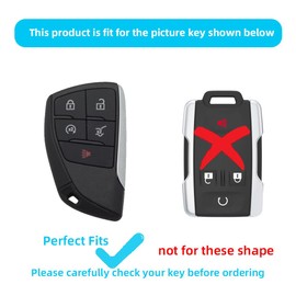 KULCSOK Key Fob Cover fit for Chevy Silverado 1500 2500HD 3500HD for GMC Sierra 3500 2024 2023 2022 Key Cover Case Silicone Key Protector Keychain 5 Buttons Orange