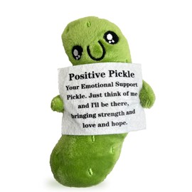 Emotional Support Pickle Plush Toy, Positive Pickle Gifts for Her Him, Cute & Soft Emotional Support Gift, Joyful Expression Pickle Teddy Motivational Gift for Kids - Inspirational Home Desk Decor