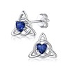 FaithHeart Sterling Silver Earrings for Women, Heart/Square/Celtic Knot Birthstone Stud
