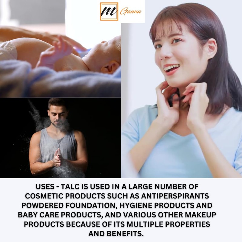 mGanna 100% Natural Talc Powder for Facial Make-up and Cosmetic