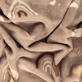 Mook Fabrics Fleece Flannel Rainbow, Beige Cut by The Yard