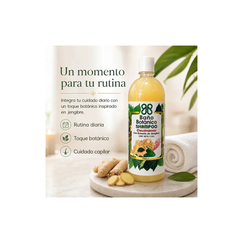 Shampoo Baño Botanico Extracto De Jengibre (crecimiento)1 Lt
