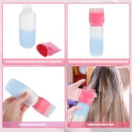 2 Pack Root Comb Applicator Bottle, 6 Ounce Oil Applicator for Hair Dye