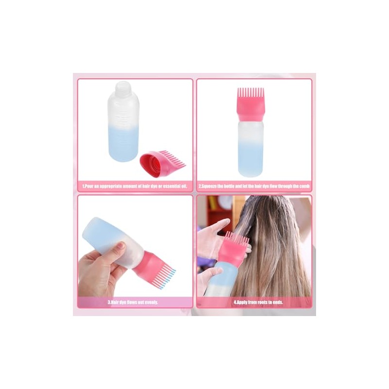 2 Pack Root Comb Applicator Bottle, 6 Ounce Oil Applicator