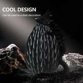 TechHorizon 3D Printed Dragon Egg Articulated Dragon Crystal Executive Desk Toys Fidget Toy for Autism/ADHD (Red)