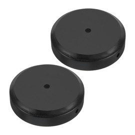 PATIKIL 5.25" x 1.2" Wooden Lamp Base, 2pcs Round Solid Wooden Base Wood Desk Lamp Display Stand Replacement for Bedroom Bedside Table Lamps DIY, Black