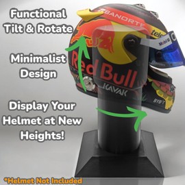 Formula 1 Helmet Display Stand Free Standing Formula one helmet 1/2 Scale (Black)