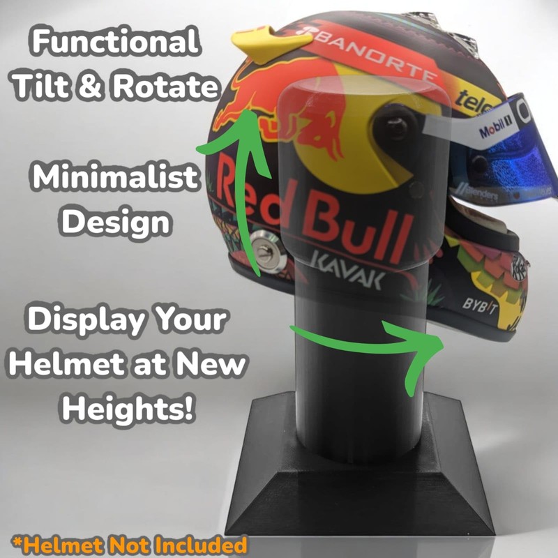 Formula 1 Helmet Display Stand Free Standing Formula one helmet