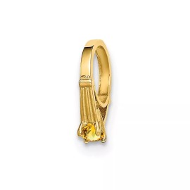 Unbranded 14K Yellow Gold 3D Ring with Yellow CZ Charm
