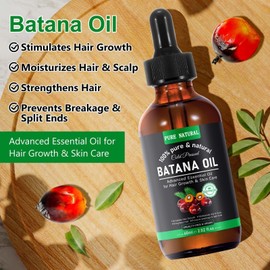 2PACK Batana Oil - Pure & Natural Hair Growth Oil from Honduras, Eliminates Split Ends, Enhances Radiance for All Hair & Skin Types, 4.04 fl oz (pack of 2)