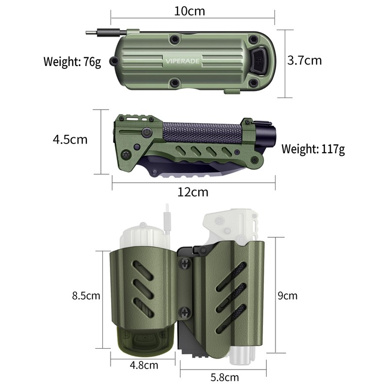 VIPERADE VAK6 Survival Multitool with Folding Knife, LED Flashlight, Pulse