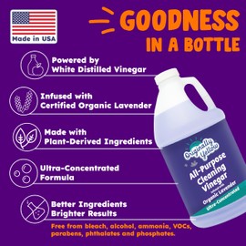 Originally Yellow Lavender White Vinegar For Cleaning Purpose | USA Made All Purpose Cleaner | Use as Glass, Kitchen & Floor Cleaner | Plant Derived Cleaning Vinegar 1 Gallon in 2 pack | 128 Oz