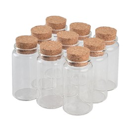 TAI DIAN 47x90x33mm 100ml Glass Jars With Cork Clear Transparent Empty Wishing Bottles Wood Stopper 6pcs/lot (6, 100ml-47x90x33mm)