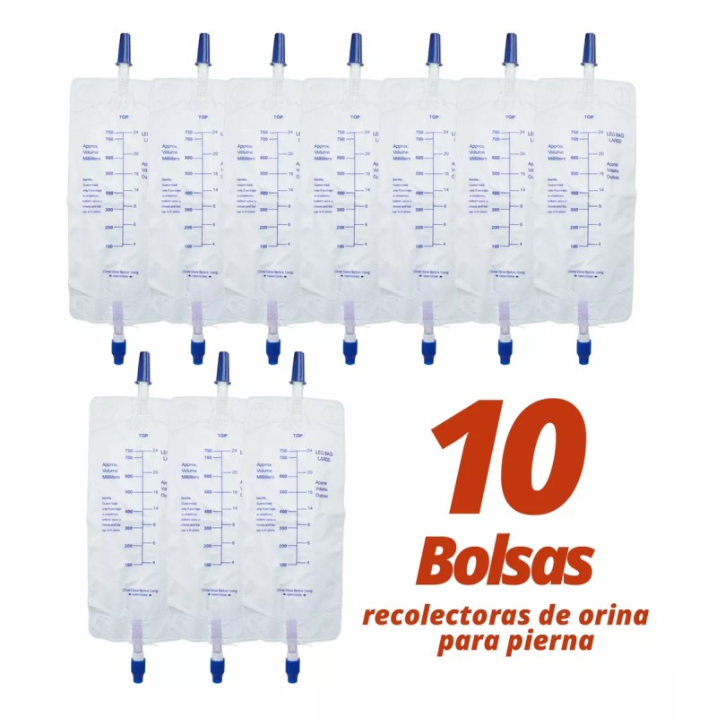 Magnimed 10 Piezas Bolsa Recolectora De Orina 750 Ml Para