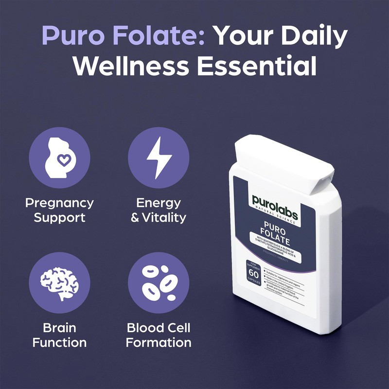 Purolabs Quatrefolic® Folate Supplement - Active 5-MTHF Methylated Folate 400μg